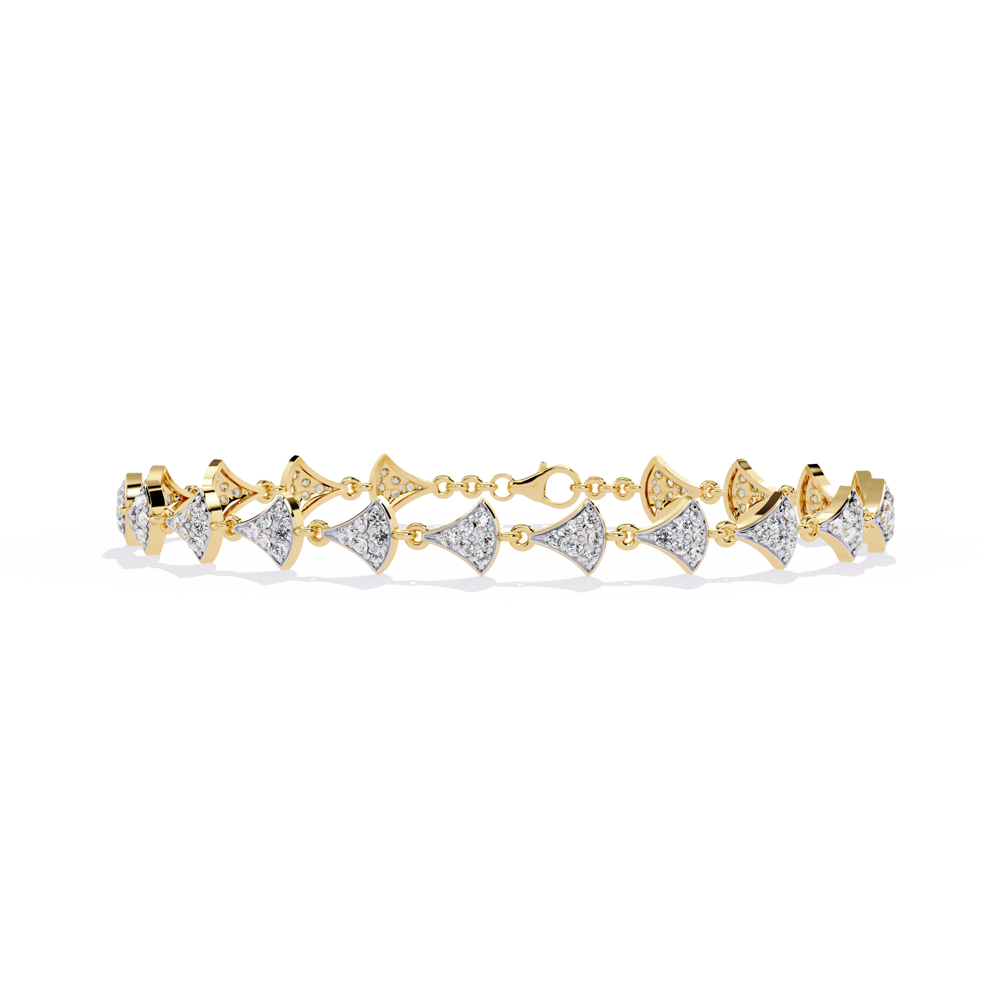 Pavé Fan Link Bracelet