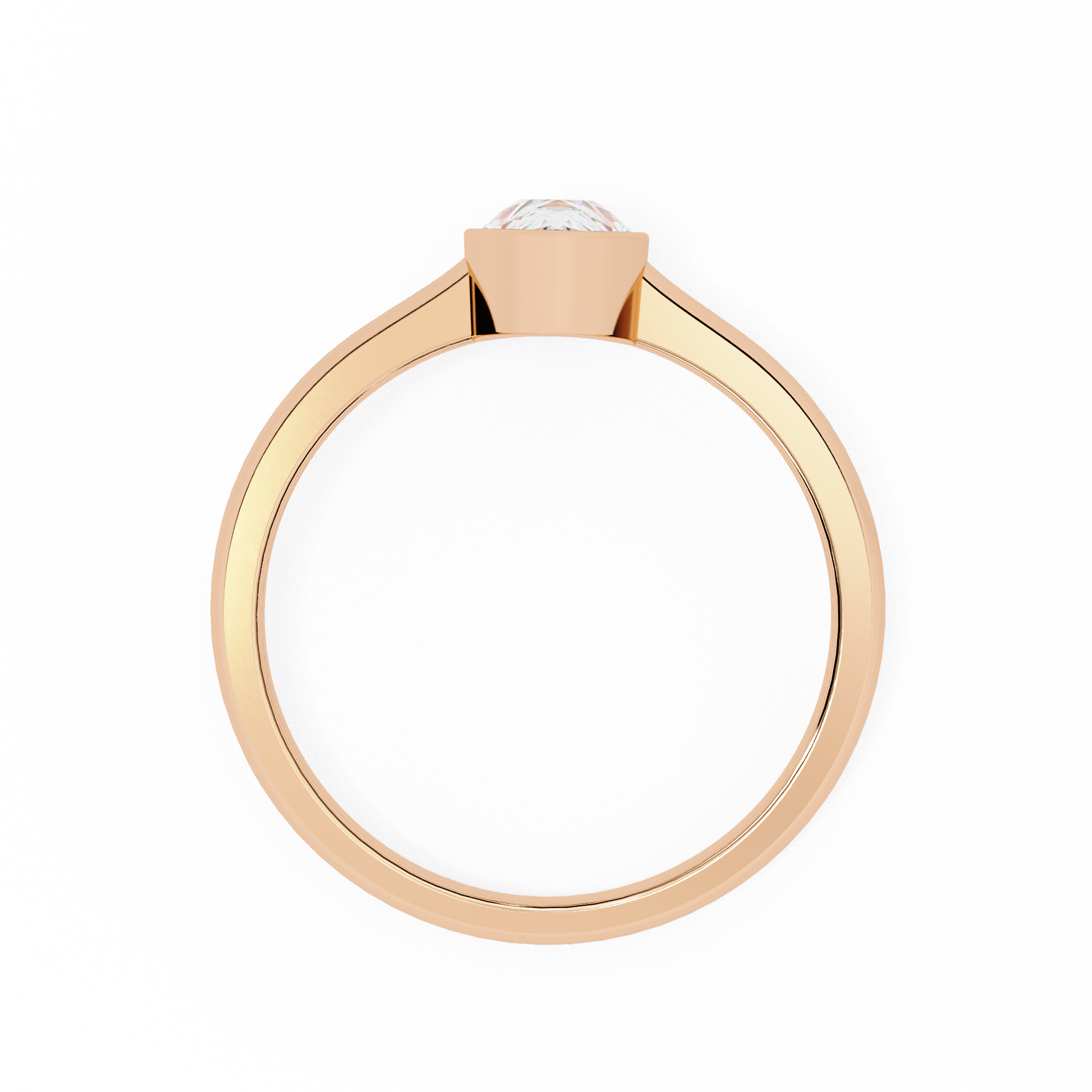 Bezel-Set Pear Solitaire Ring