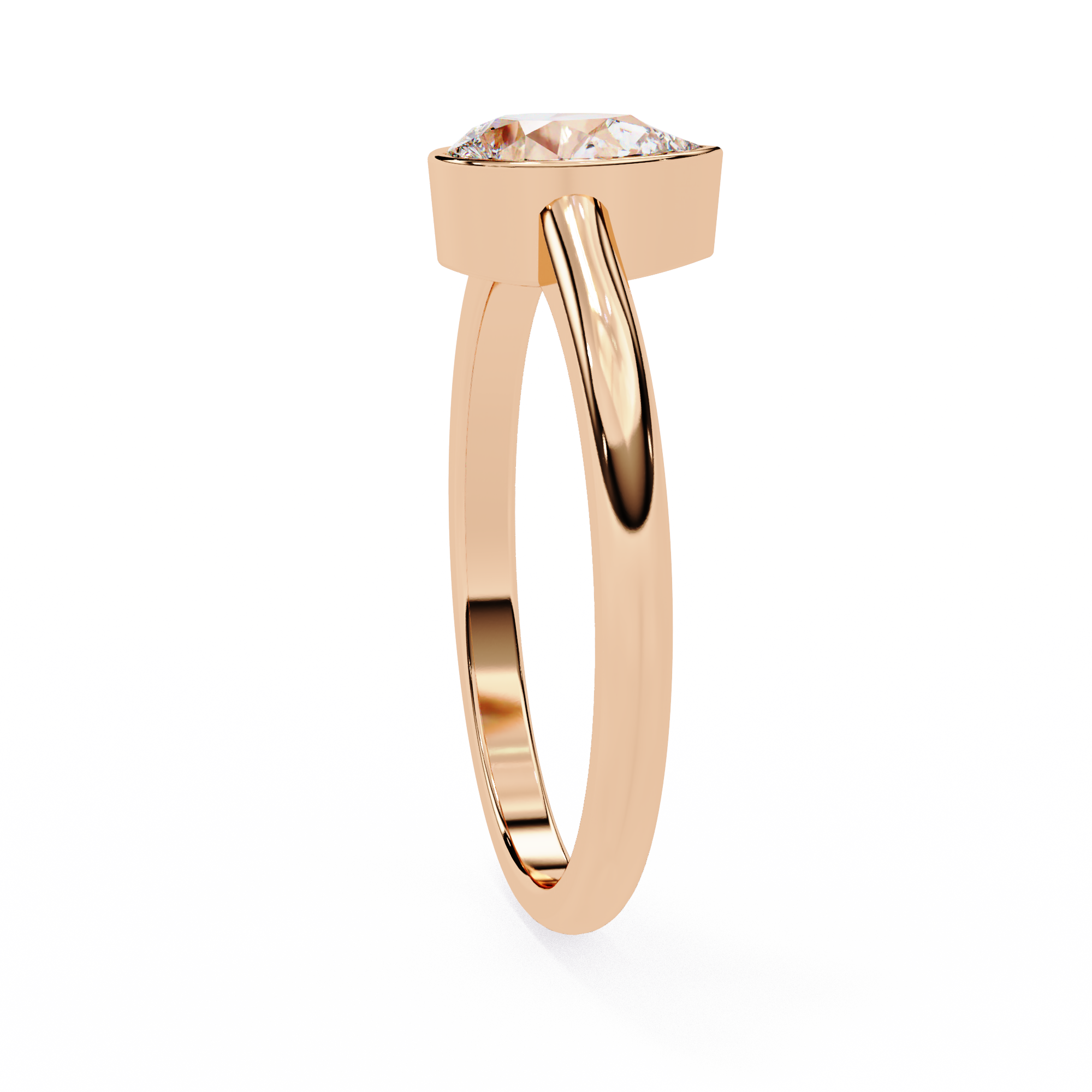 Bezel-Set Pear Solitaire Ring