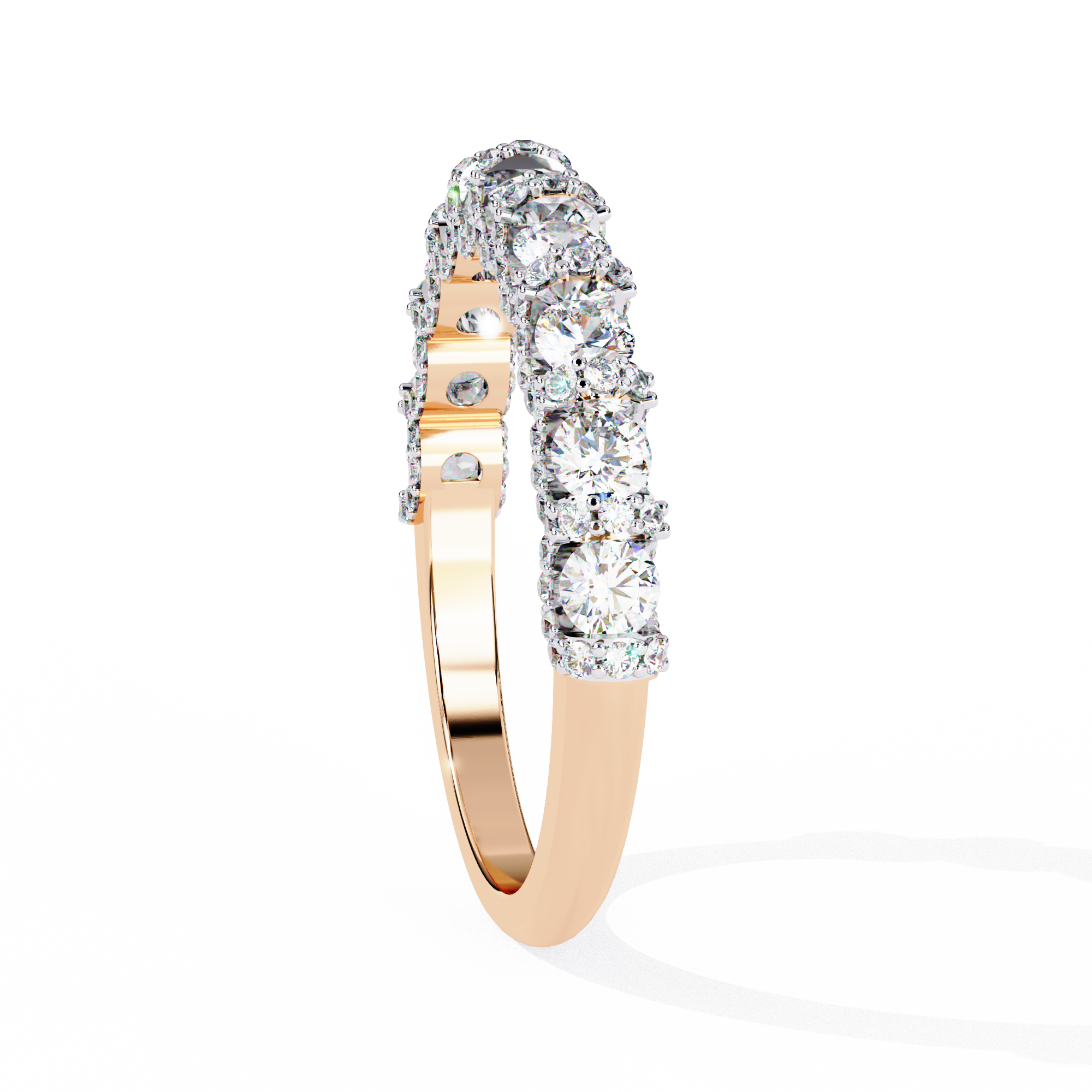 Bold-Prong Half Eternity Band