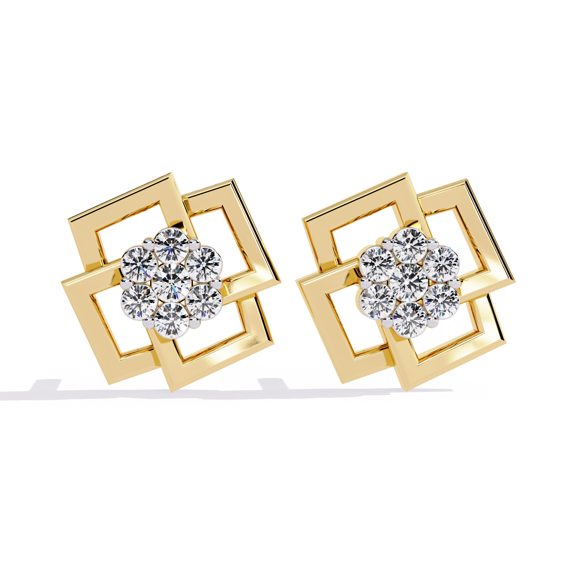 Square Cluster Stud Earrings - Amrit Rastogi