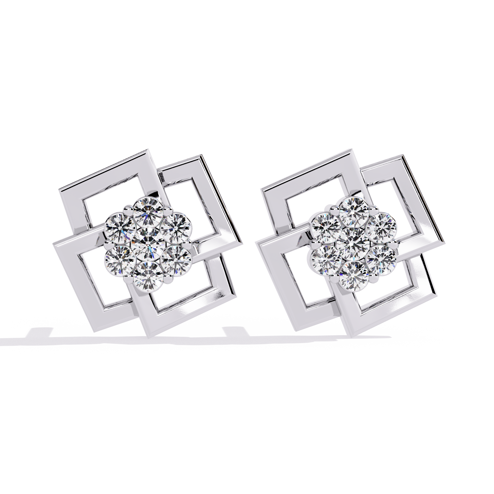 Square Cluster Stud Earrings - Amrit Rastogi
