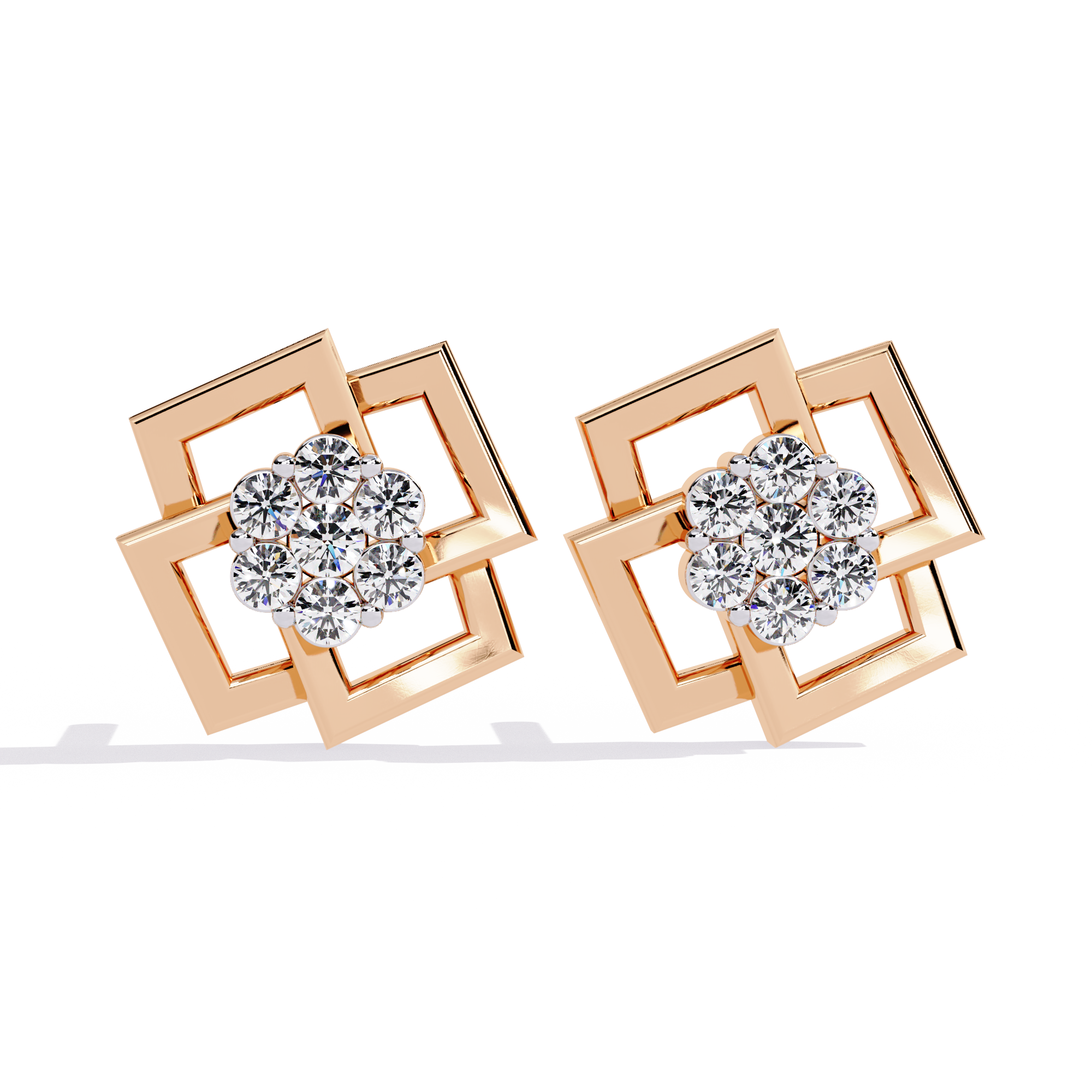 Square Cluster Stud Earrings - Amrit Rastogi