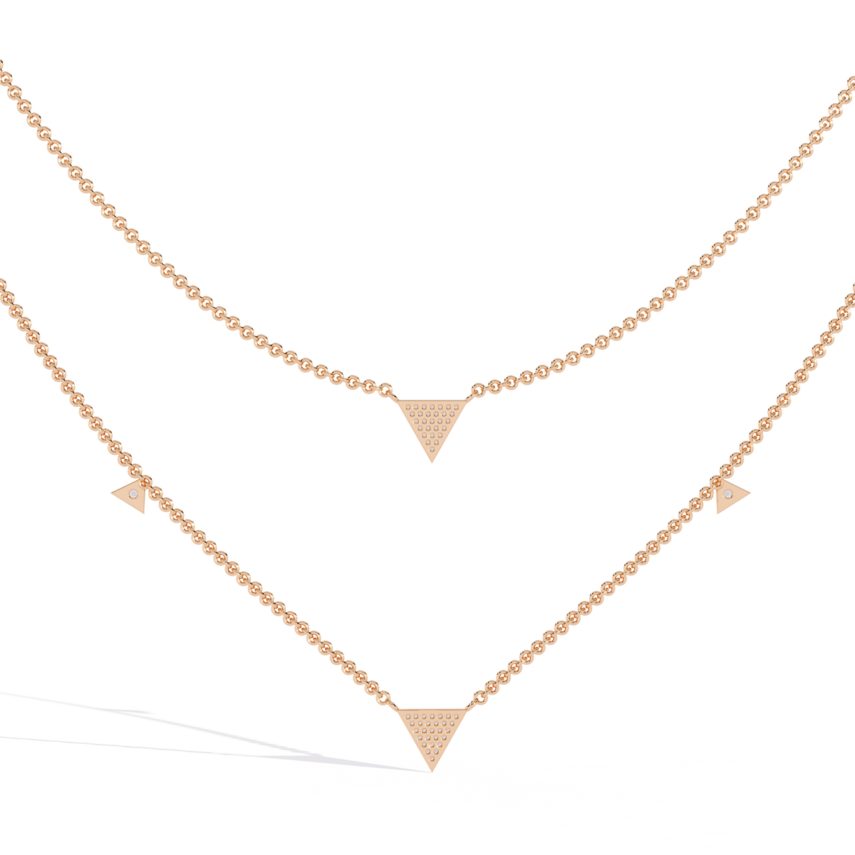 Triple Triangle Layering Necklace by Amrit Rastogi