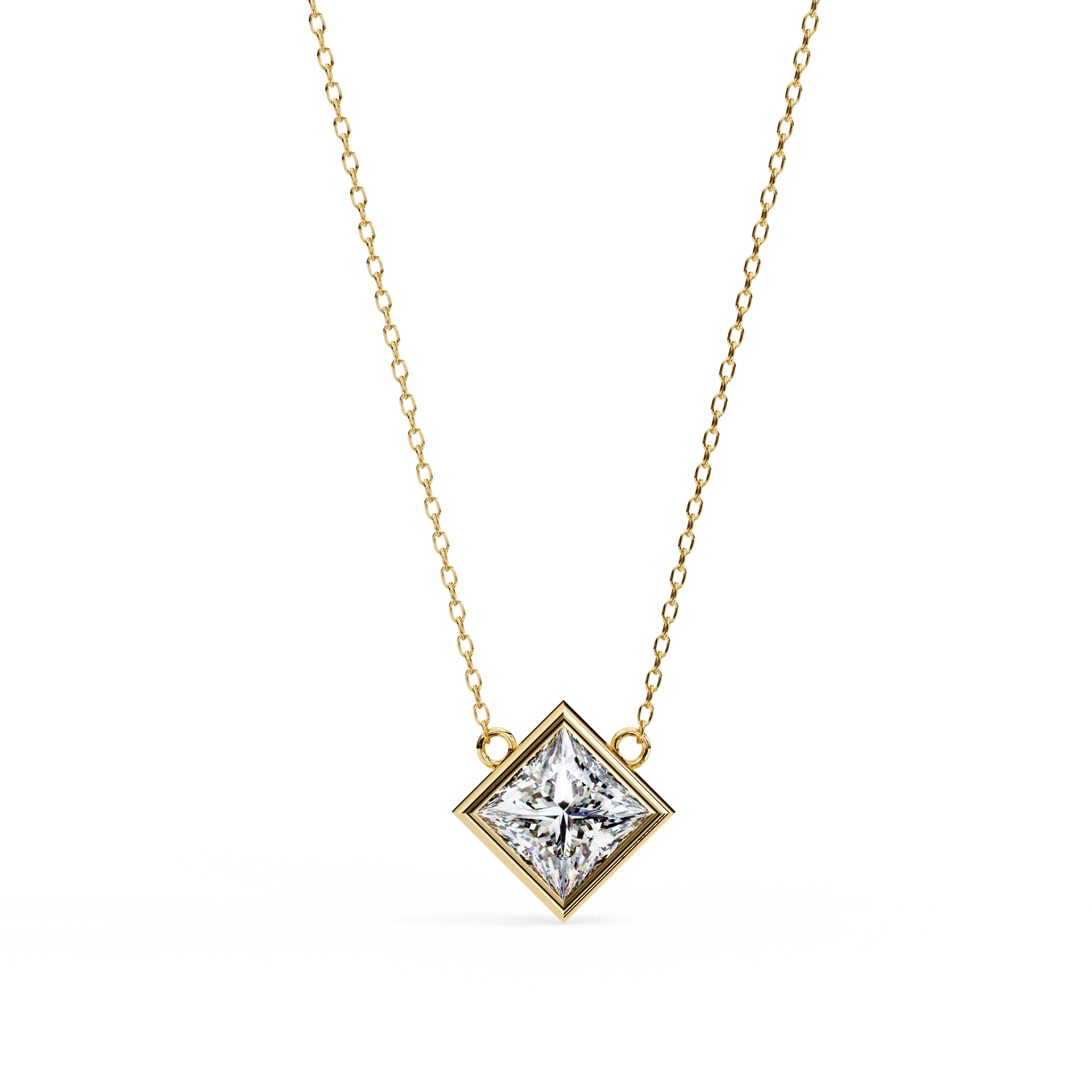 Princess-Cut Bezel Solitaire Pendant - Amrit Rastogi