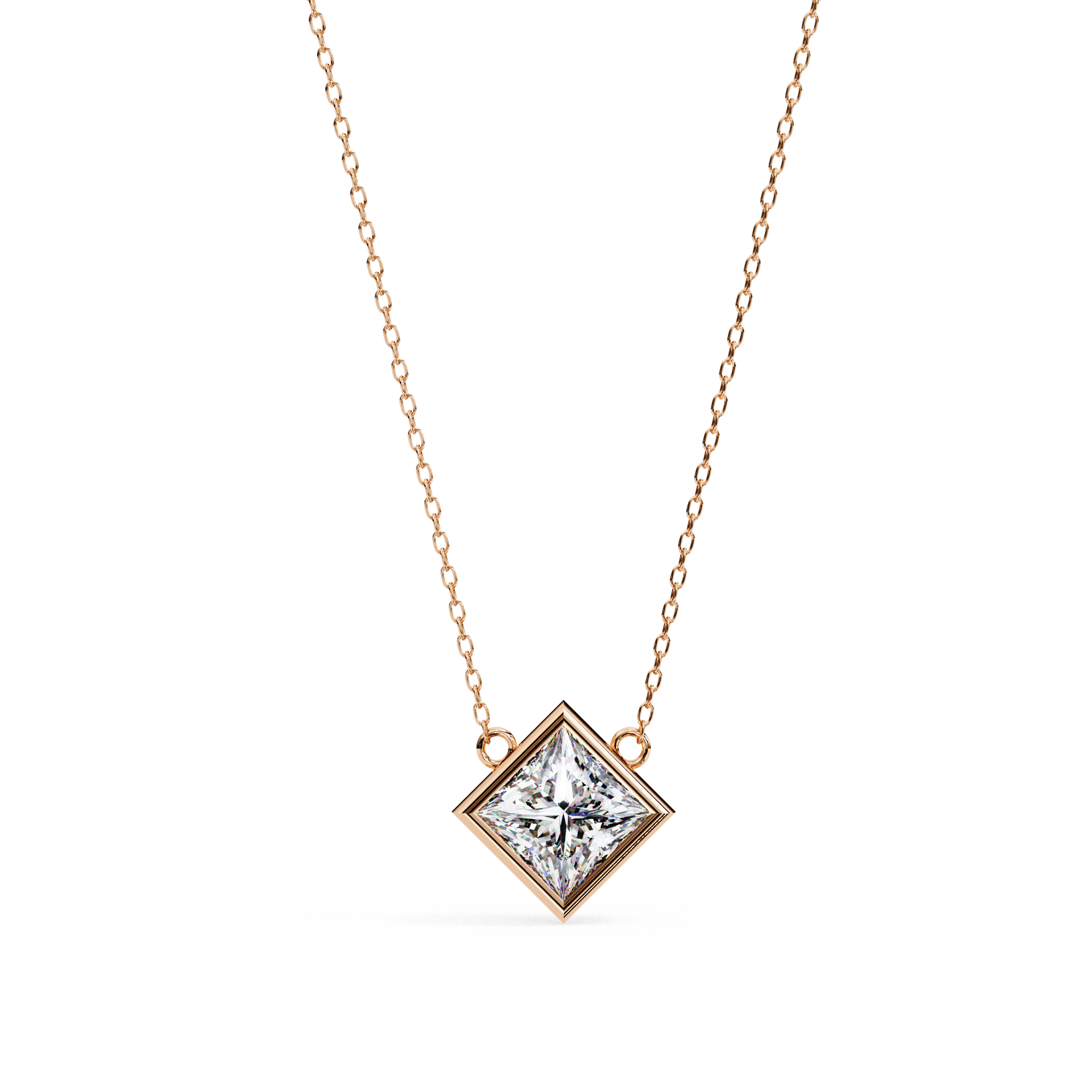 Princess-Cut Bezel Solitaire Pendant - Amrit Rastogi