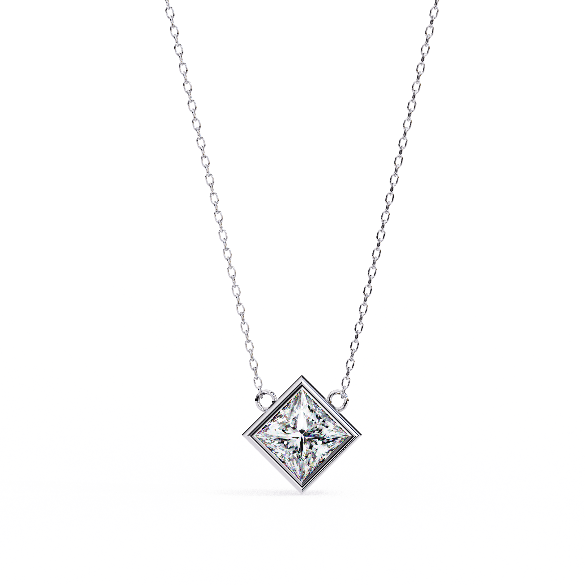 Princess-Cut Bezel Solitaire Pendant - Amrit Rastogi